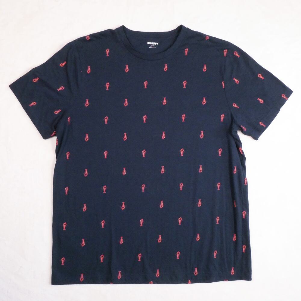 Old Navy Lobster Print T-Shirt Size XL Tall Soft Washed Nautical Coastal Preppy